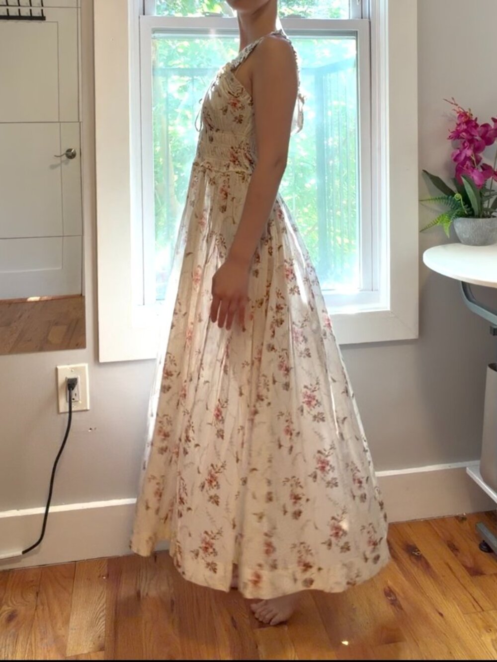 DÔEN Emmaretta Floral Print Shirred Voile Dress - Picture 6 of 11